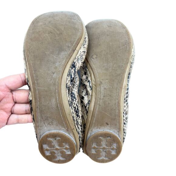Tory Burch Eddie Python Ballet Flats Clay 11128211 Snake Leather - Picture 7 of 11